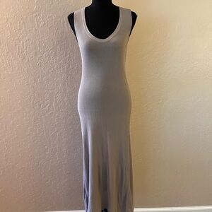 Zara Gray Sleeveless Sheath Maxi‎ Dress Scoop Neck